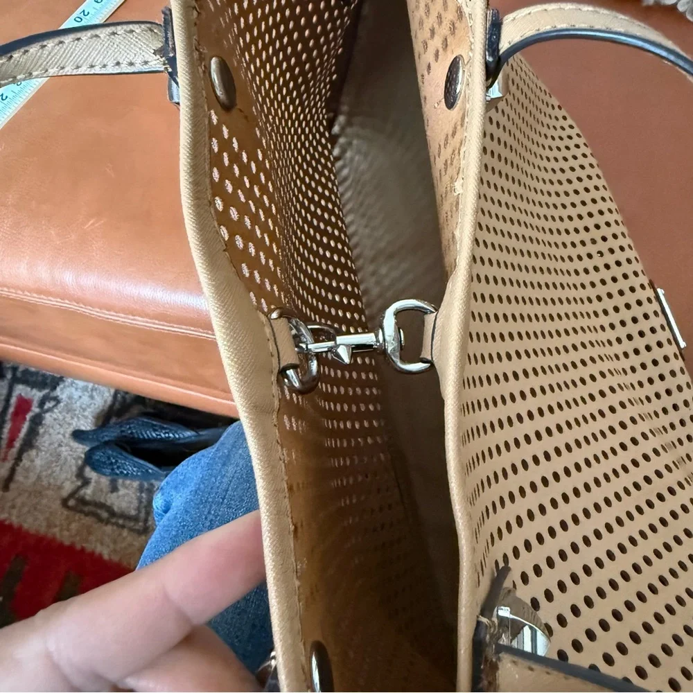 Tan Perforated Tote Bag - Picture 3 of 9